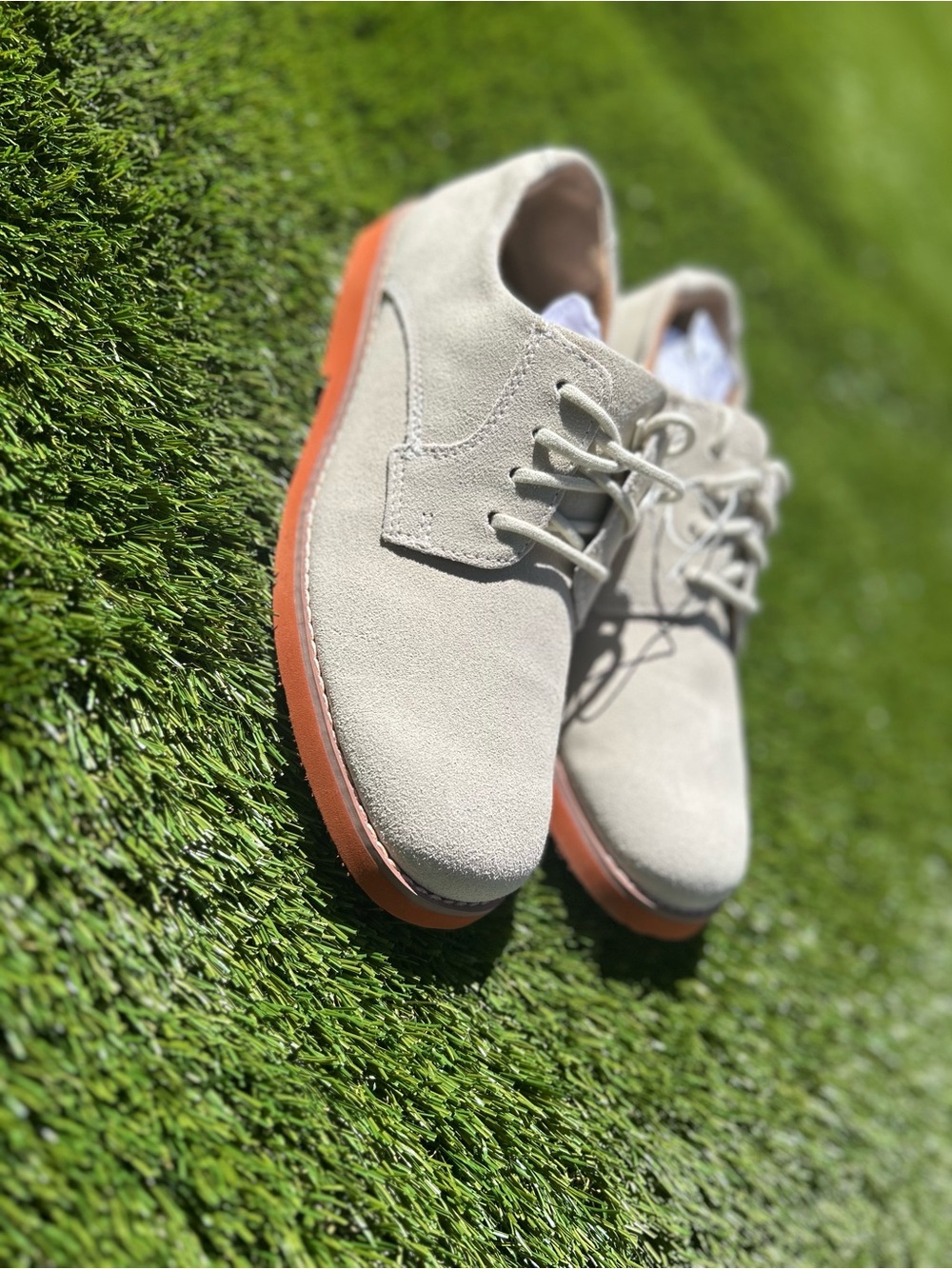 Florsheim Boys’ White Suede Oxford 👞🤍 – Size 5M – Genuine Leather – NEW